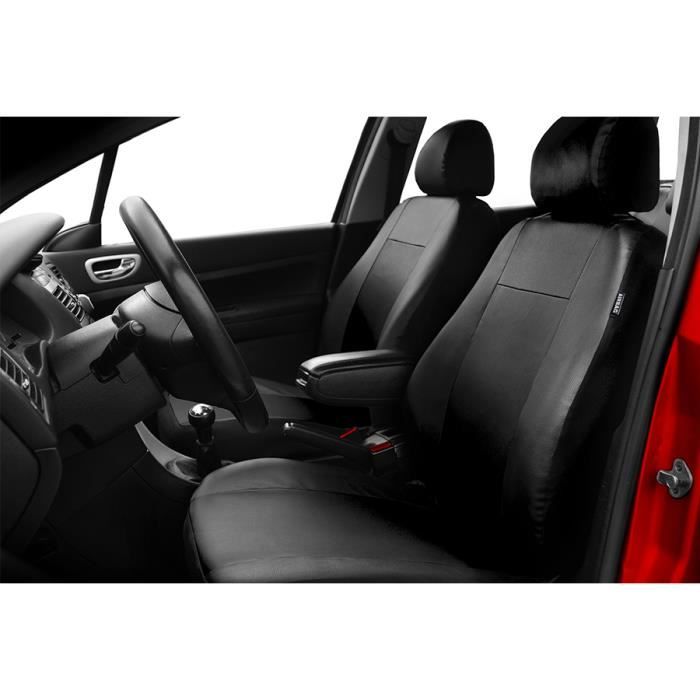 Peugeot 207, Housse siège auto, kit complet, noir, similicuir