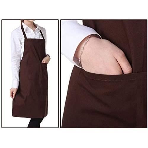 Tablier Court Demi-Taille Avec Poches - Polyester Durable Pour Cuisine, Bar, Restaurant