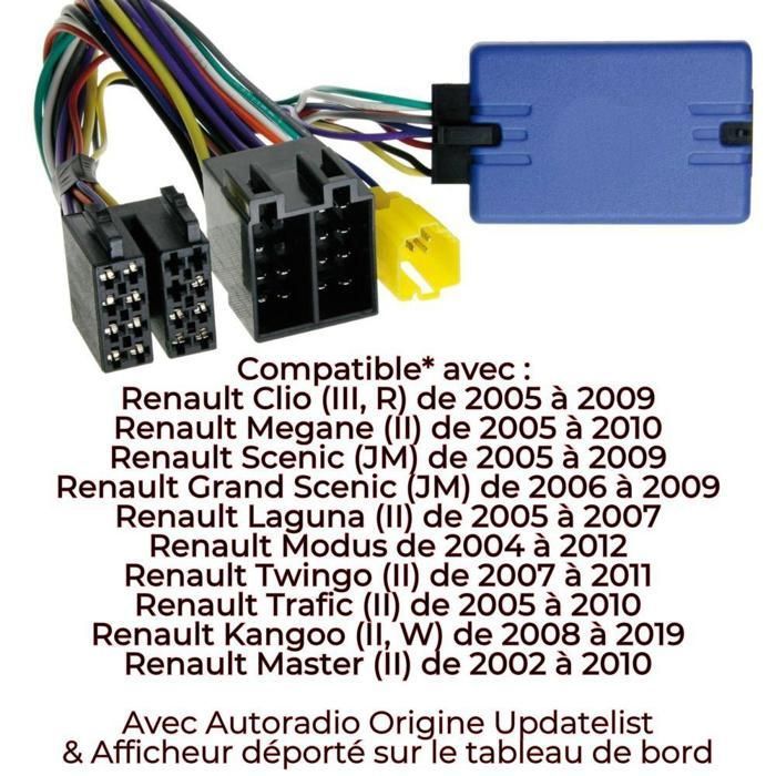 Commande Au Volant Pour Renault Modus 2005+ - Compatible Autoradio CLARION, Neuf