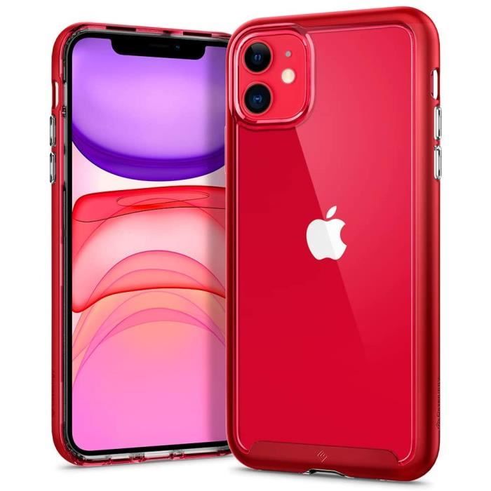 Coque iPhone 11 Transparent, Bumper Rouge, Coque Hybride, iPhone 11 (Red) -  Cdiscount Téléphonie