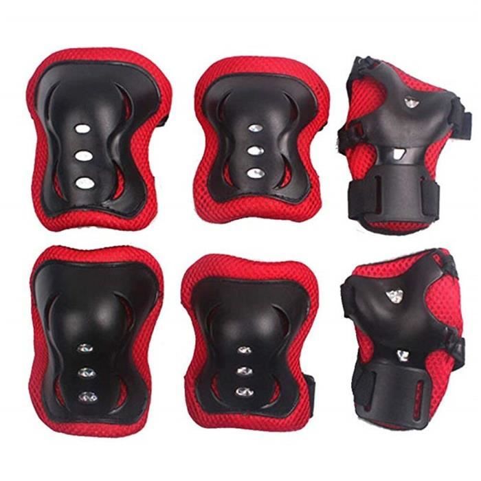Kit De Protection Enfant ATBUSS 6 Pièces - Genouillères, Coudières, Protège-mains - Taille 3-12 Ans - Coque PP, EPE, Noir
