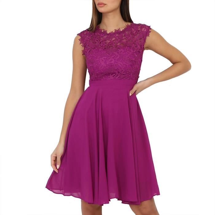 La Modeuse-Robes-Robe patineuse à dentelle sur le buste et coques