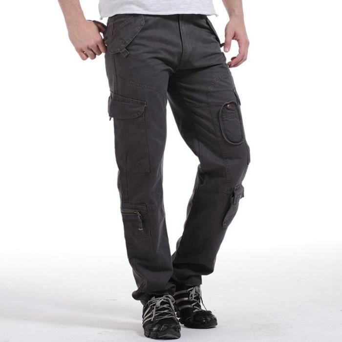 Pantalon Cargo Homme Militaire Multi-poches Pantalon de Travail