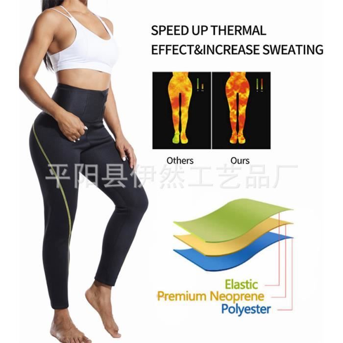 Leggings de sudation SURENHAP pour femme - Noir - Fitness - Perte