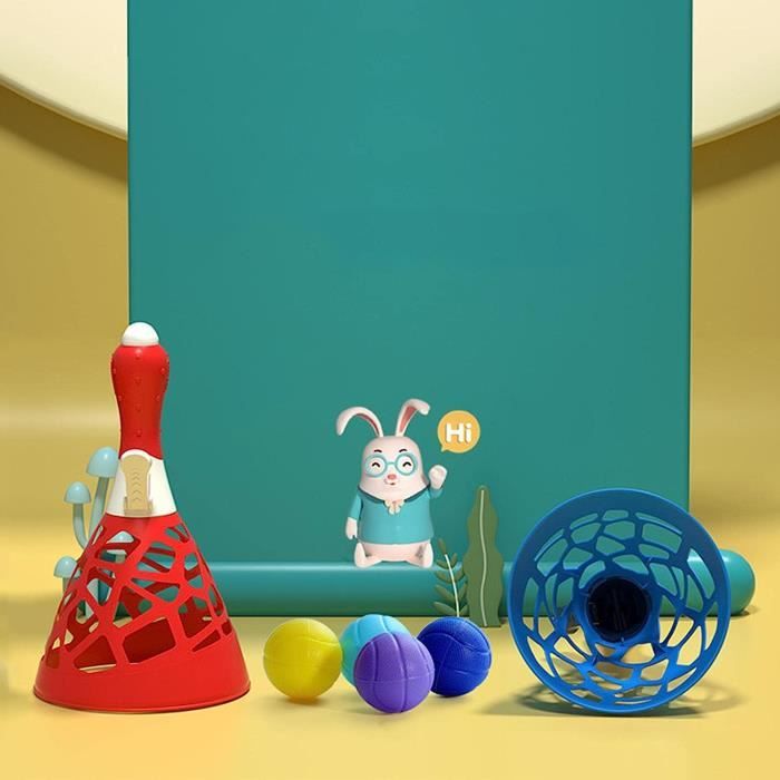 Jeu D'attrape Et Lancer De Balles - 2 Paniers Lanceurs + 5 Balles, Jeu Extérieur Pour Enfants Et Adultes - 6