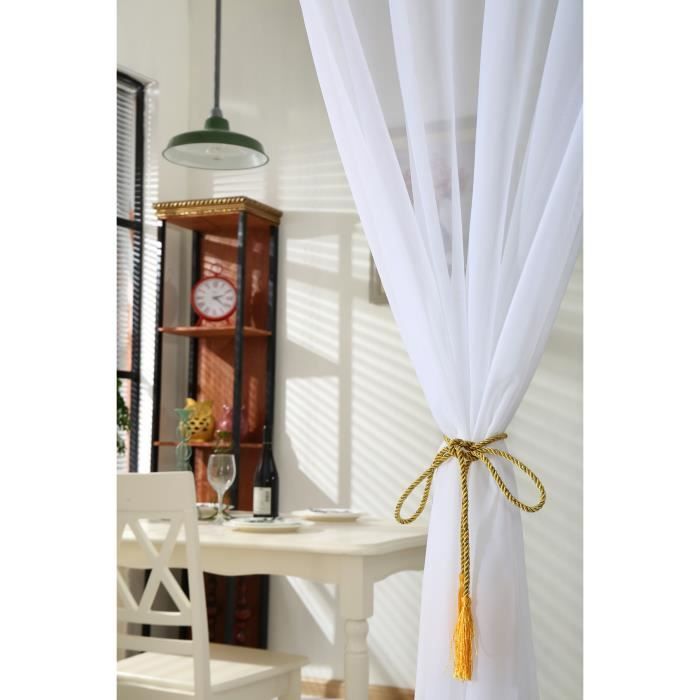 Lot De 2 Rideaux Transparents à Œillets, Aaspect Lin