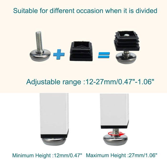 Lot De 10 Pieds De Mise à Niveau M6x10x15mm – Uxcell, Réglables, Pour Machines