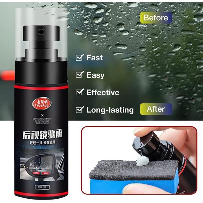 Agent de revêtement de verre automobile, Spray anti-buée hydrophobe pour  voiture, Le revêtement de pluie de véhicule de 60 ml - Cdiscount Auto