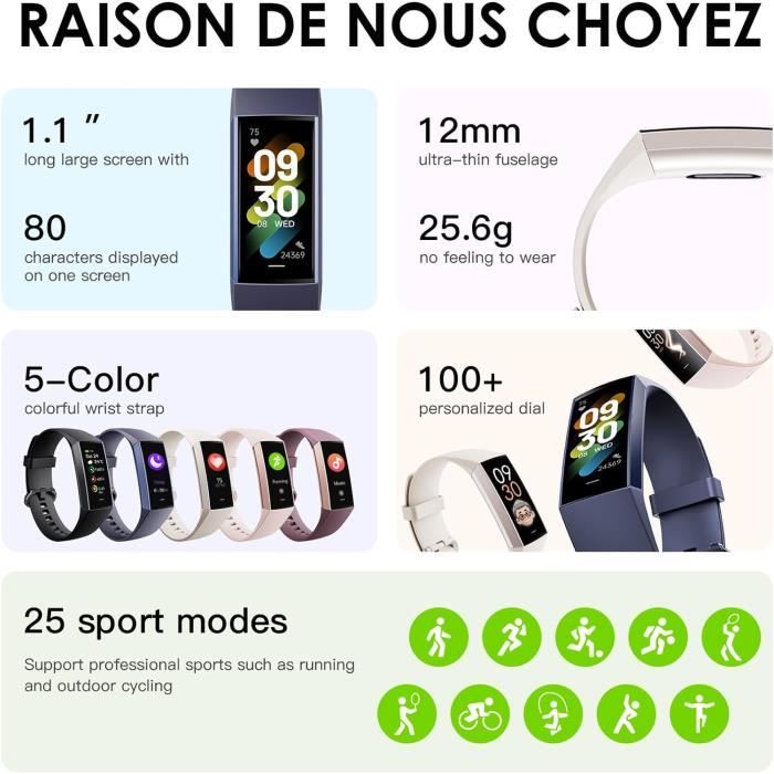 Abyx - Tracker D Activité Connecté - ABYX FIT LIME - Multi Capteurs Ip67 Orange