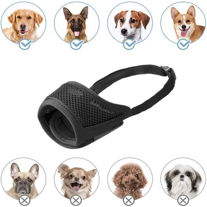 Muselière Pour Petit Chien à Nez Court - Nylon Respirant, Taille XS (9-12 Cm), Réglable, Anti-morsure Et Anti-aboiement