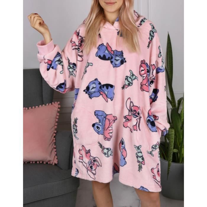 Stitch Disney Sweat/robe femme, couverture à capuche bleue