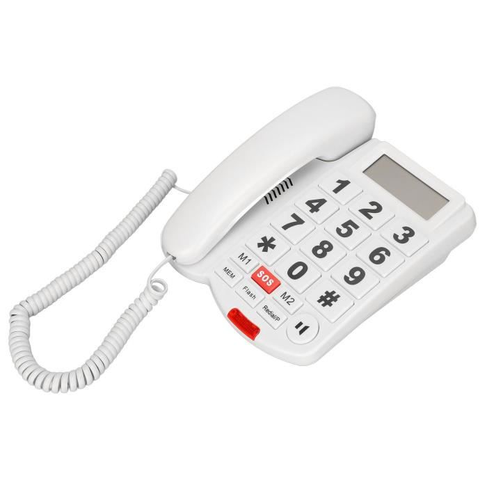 Téléphone DECT à Grosses Touches – Son Amplifié +35dB, Sonnerie Puissante 90dB – Compatible Aides Auditives – Blocage D’appels