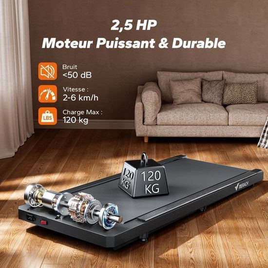 Tapis De Course électrique MERACH – Moteur Silencieux 3,0 CV, Amorti 5 Couches, 108x42 Cm, 0,8-8,5 Km/h, Cardio Rééducation, Pour Séniors