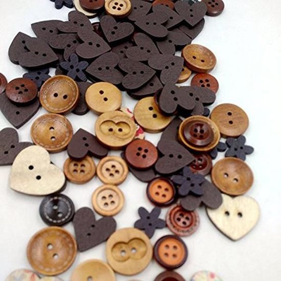 mercerie couture tricot scrapbooking Bouton Bois 25MM quantité au choix