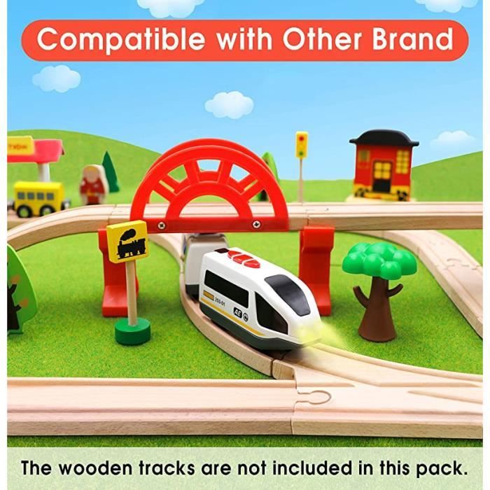 Train électrique Magnétique à Piles – Locomotive Grande Vitesse Pour Circuits En Bois – Jouet Enfant Dès 3 Ans