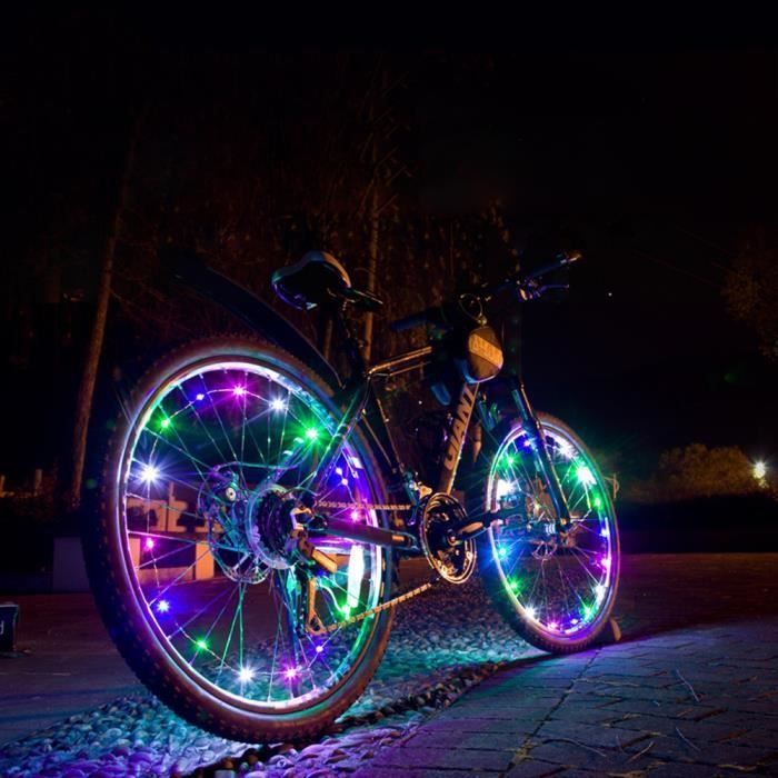 Lumière pour rayon vélo à pile 7 Leds multicolore