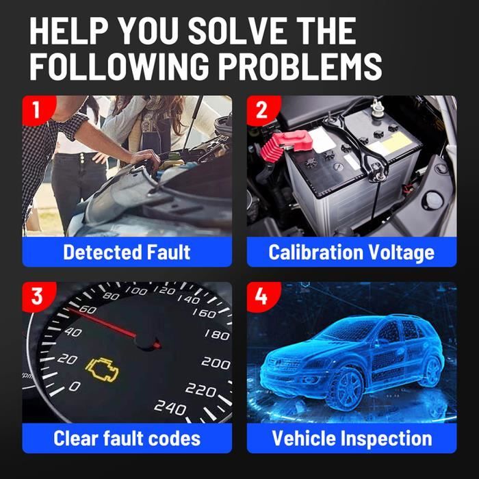 Scanner Diagnostic OBD2 T200 – 9 Modes, 13 Langues, écran Couleur 2,4" – Pour Voitures Après 1996
