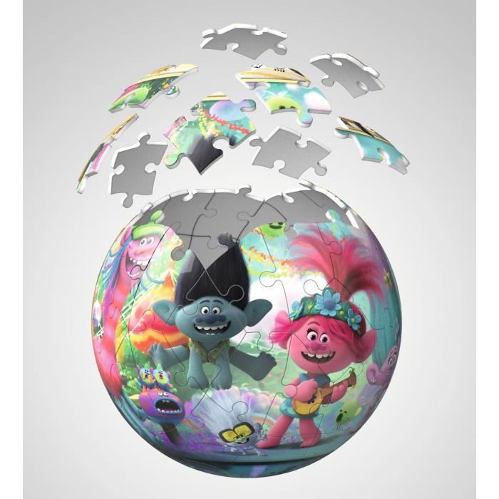 Puzzle 3D rond Les Trolls - Ravensburger - 72 pièces numérotées ...