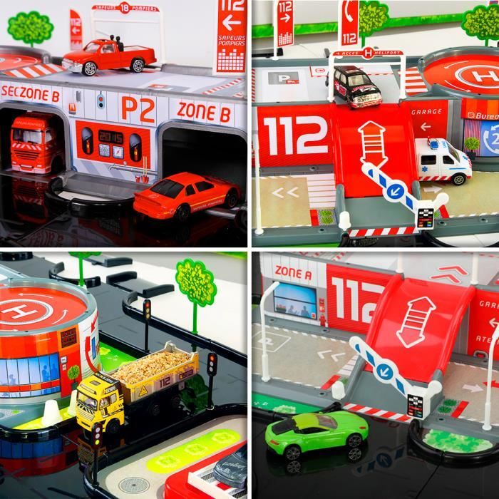 Ensemble de jeu de garage de stationnement pour enfants avec 6 camions de  pompiers, rampe, panneaux de signalisation pour enfants - Cdiscount Jeux -  Jouets