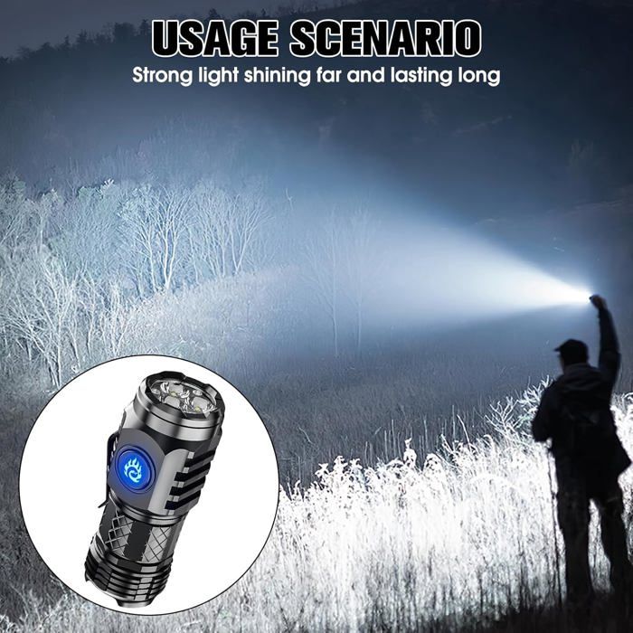 Lampe de poche rechargeable à LED super lumineuse avec grandes piles et lumière