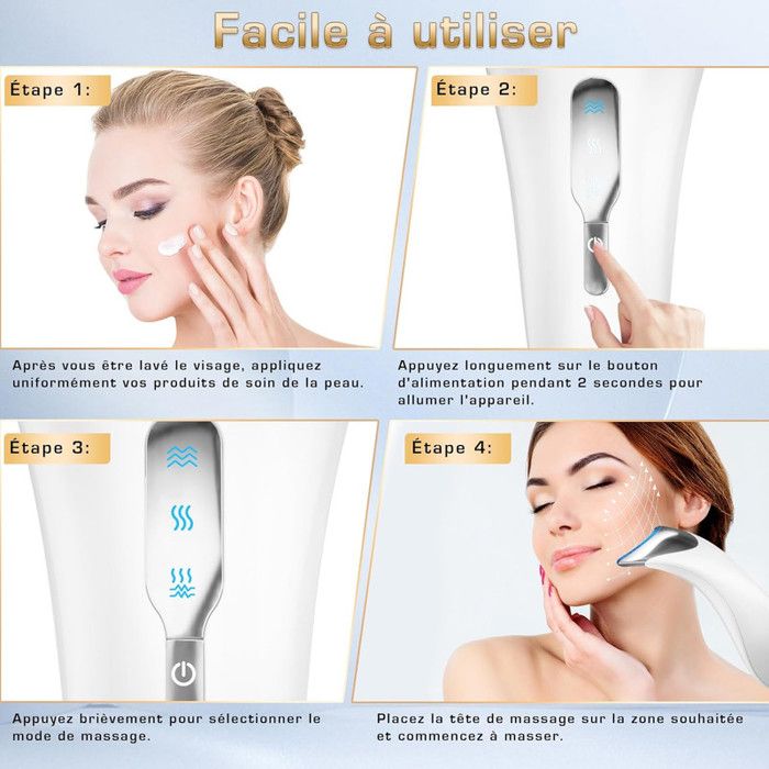 Appareil De Massage Facial Lifting Et Raffermissement - Neuf, Rechargeable USB, Pour Femmes