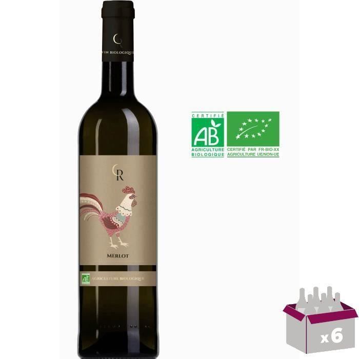 Le Coq Merlot 2020 IGP Atlantique - Vin Rouge Bio x6