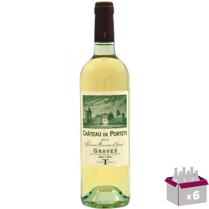 Château de Portets 2016 Graves - Vin blanc de Bordeaux x6