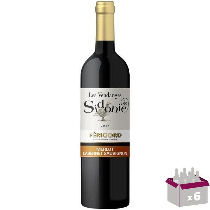Les Vendanges de Sidonie 2016 Périgord - Vin rouge du Sud-Ouest x6