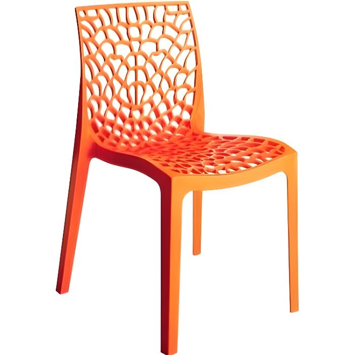 chaise de jardin gruvyer - green boheme - lot de 2 - en polypropylène - orange