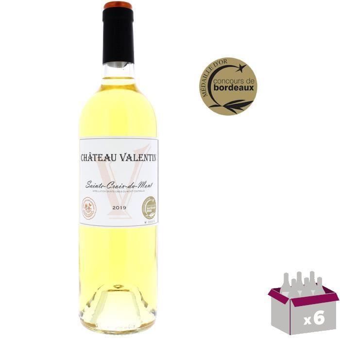 Château Valentin 2019 SainteCroixduMont Vin blanc de Bordeaux x6 La cave Cdiscount