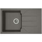 STRADOUR Evier cuisine à encastrer 1 bac + 1 égouttoir Aloa - Résine - 81 x 50 cm - Gris béton