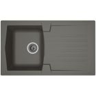 STRADOUR Evier cuisine à encastrer 1 bac + 1 égouttoir Arena - Résine - 86 x 50 cm - Gris béton