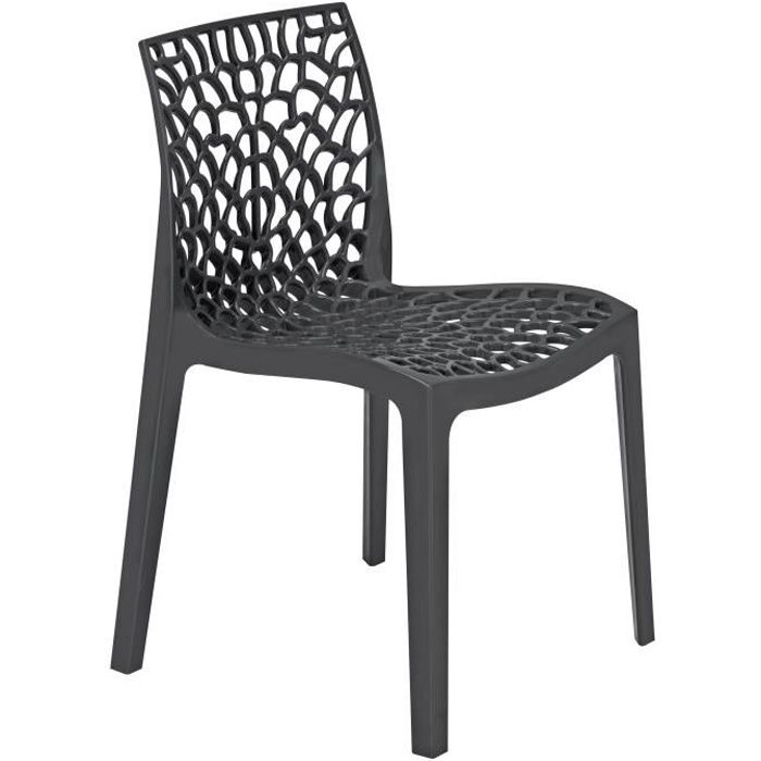 chaise de jardin green boheme gruvyer en polypropylène gris - contemporaine - intérieur/extérieur - 51x57cm