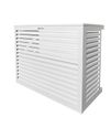 Cache climatiseur - DECOCLIM - Aluminium Blanc - Taille L - Esthétique - Protection intempéries
