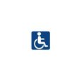 Autocollant logo Handicapé carré fond bleu Hancicap Handicaped Mobilité réduite stickers adhésif Taille : 4 cm-0