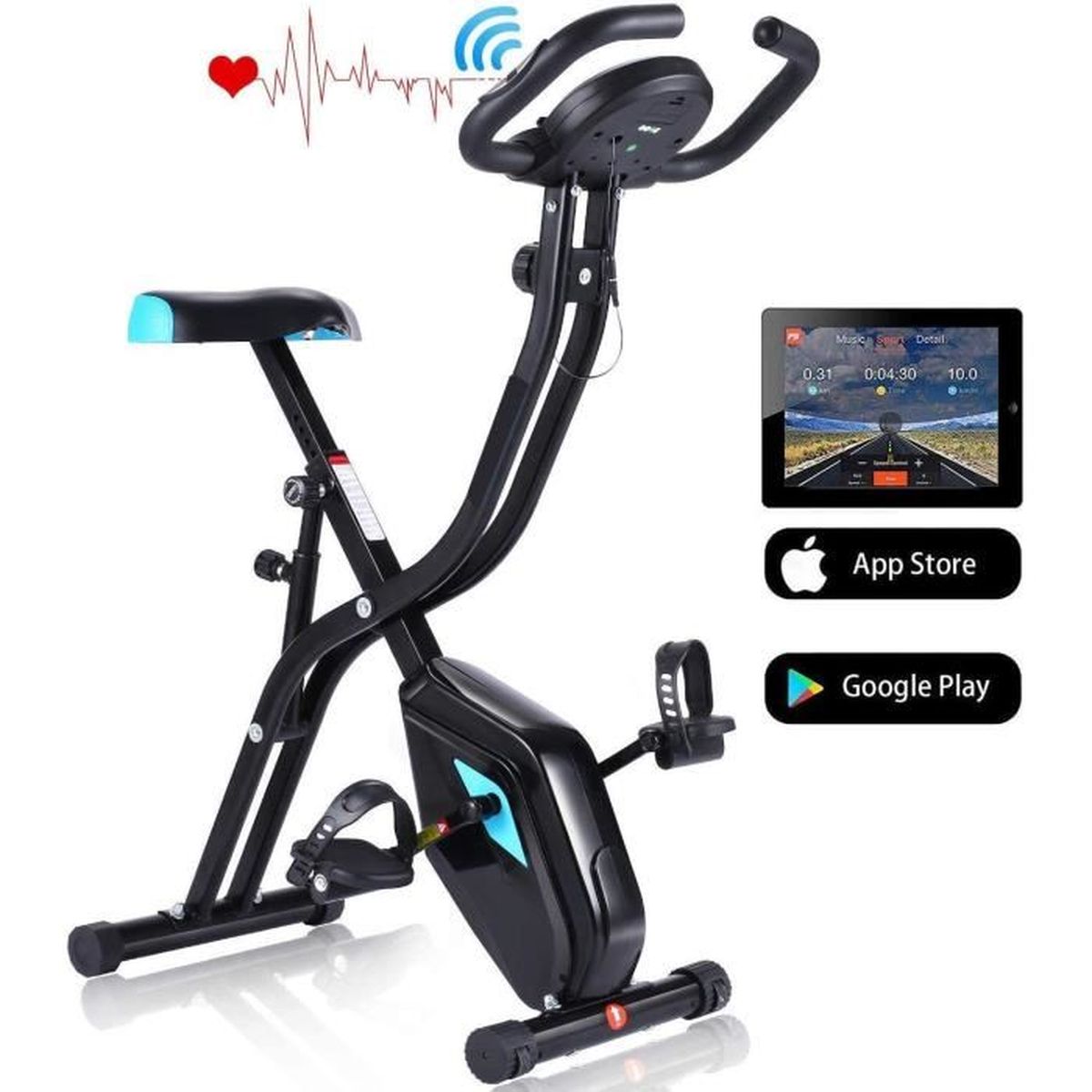 Profun Velo D Appartement Pliable Velo D Exercice App 10 Niveaux De Resistance Magnetique Velo De Fitness Avec Support Pour Tablett Prix Pas Cher Cdiscount