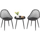 H.J WEDOO Noir Ensemble de meubles de balcon avec table et 2 chaises - Petit mobilier de jardin pour balcon, terrasse et jardin