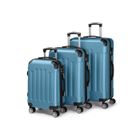 ALIGHTUP - Set de 3 Valise trolley portable 3 en 1 en ABS - 55cm/65cm/75cm - Bleu
