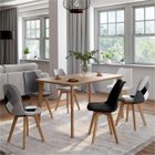 IDMARKET Lot de 6 chaises scandinaves SARA gris foncé, gris clair, blanc, noir et patchworks noirs, gris et blancs