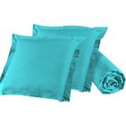 Drap housse - UMBERTO RAVELLI - 140 x 190 cm - 2 taies 65x65 cm - Coton - Lagon