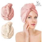 WOVTE 2PCS Serviettes pour cheveux secs-Cheveux Serviette - Serviette pour cheveux en microfibre douce - Cheveux Secs Rapidement