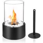 Cheminée au Bioéthanol - YUENFONG - Table - Noir - Verre trempé - 45 à 60 minutes de combustion