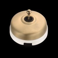 FONTINI - DIMBLER - Interrupteur Va & Vient Porcelaine Blanche Coque Dorée Satinée Réf. 60308523