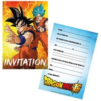 Chaks 12809-DB, Paquet de 8 Cartes d'invitation anniversaire 15x10cm Dragon Ball ®