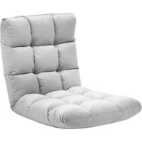 Fauteuil Convertible Paresseux HOMCOM - Gris Clair - Dossier Inclinable Multipositions 90°-180°