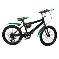 Vélo de ville 20" pour enfant, VTT, 7 vitesses, double disque frein à disque avec porte-gobelet pour enfants, vert