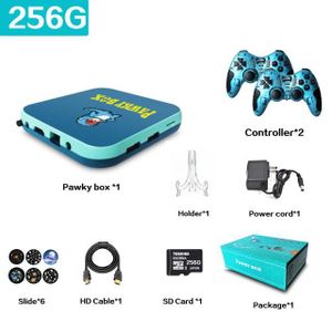 JEU CONSOLE RÉTRO Vert bleu 256g - Console de jeux vidéo PS1-DC-SMS-
