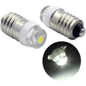 Ruiandsion 5 pièces E10 douille de base ampoule LED 1W 12V blanc remplacer torche phare phare Mini lampe frontale ampoules de lampe de poche terre négative 