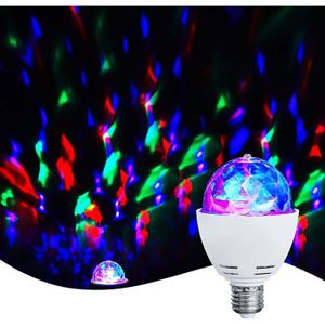 Lampe LED Disco - Ampoule Rotative - Lumière Multicolore Façon Boule à  Facettes-Culot E27-3 W - 8x13cm，pour les boums, anniversaires - Cdiscount  TV Son Photo