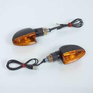 2pcs Mini Moto Led Clignotants Clignotant Indicateur de lumière Ambre Lampe  Universel pour les motos Utilise 12V Batterie